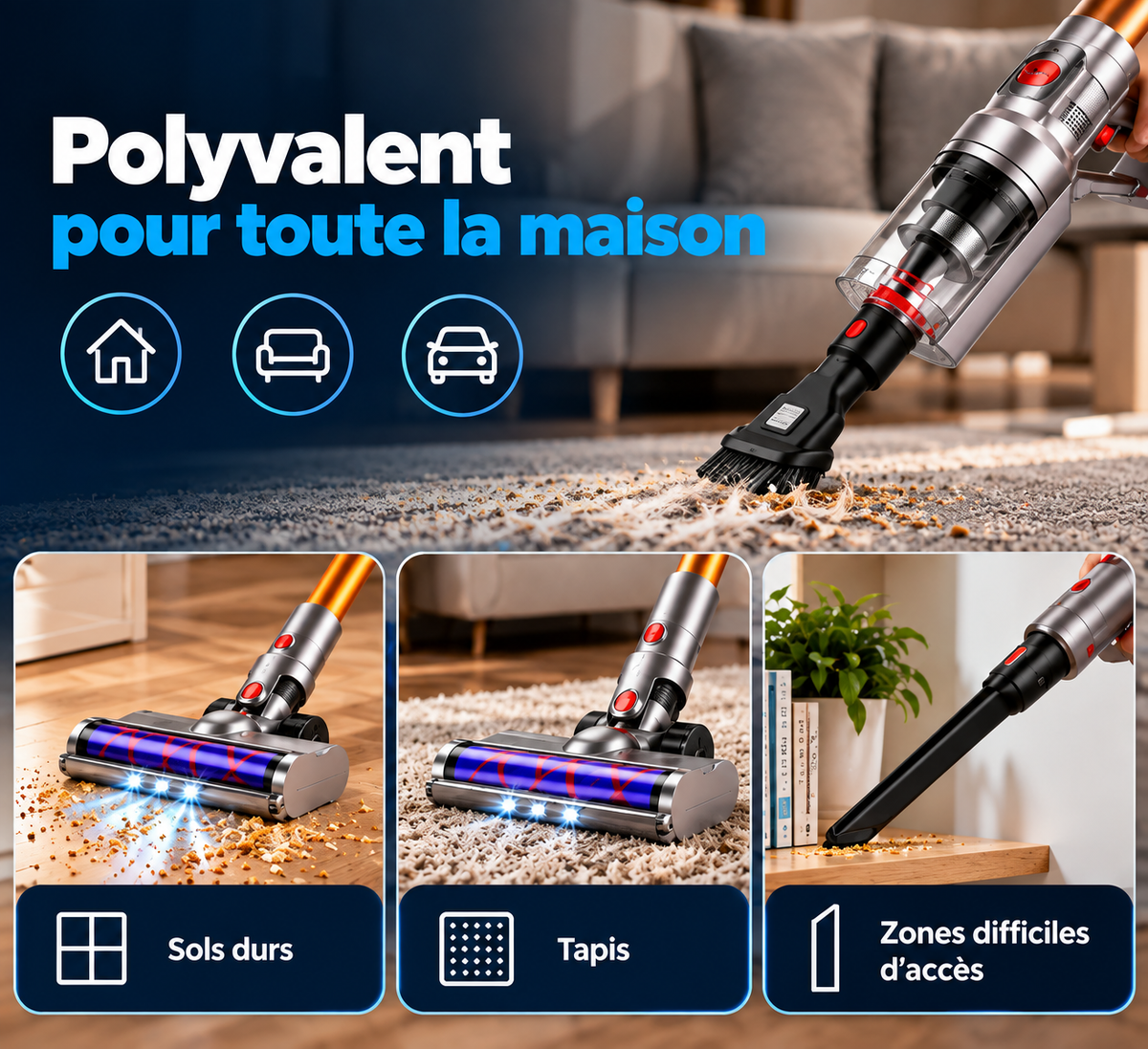 Aspirateur Balai Sans Fil i10